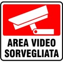 AREA VIDEOSORVEGLIATA  DA MURO 15x14cm